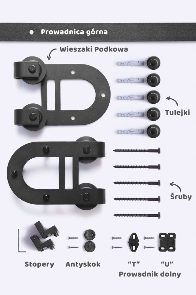 Okucia do drzwi przesuwnych, model PODKOWA